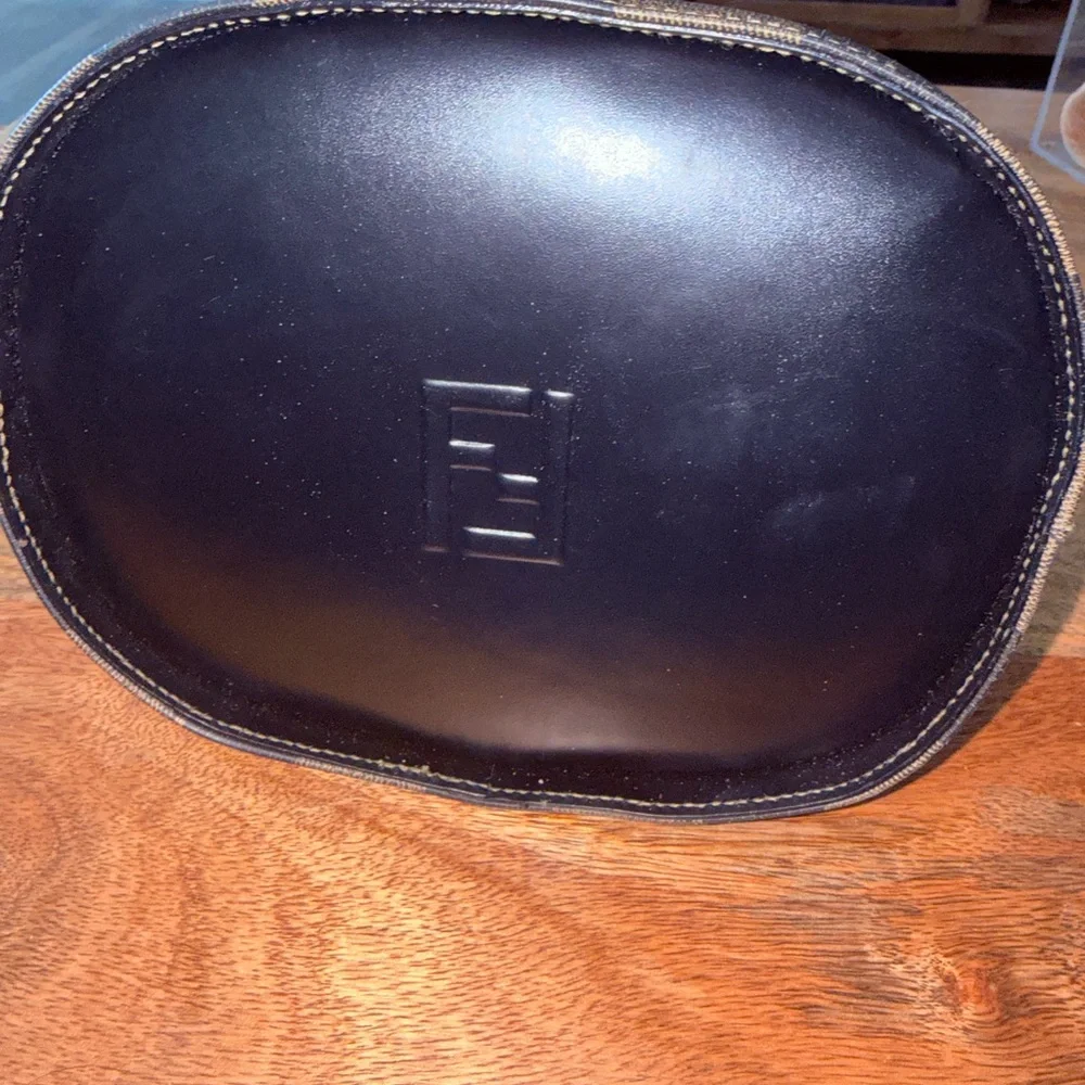 Vintage FENDI Pecan Canvas Shoulder Bag PVC Black Brown Auth